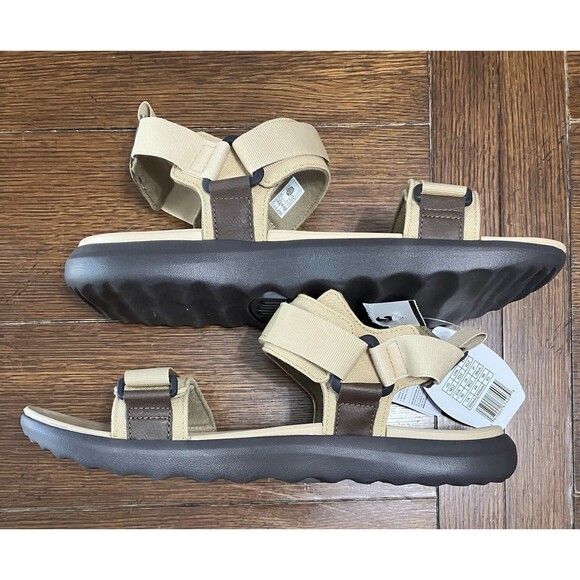 Hey Dude Carson Sandals Mens Size 15 Sport Mode Tan Brown Comfort Pool NEW - Picture 2 of 4